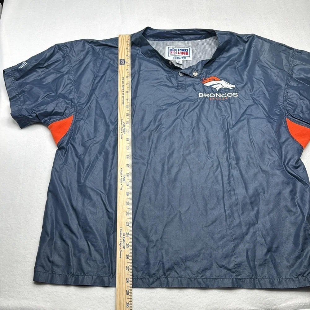 Vintage Denver Broncos Starter Jacket men’s size XL blue orange short sleeve